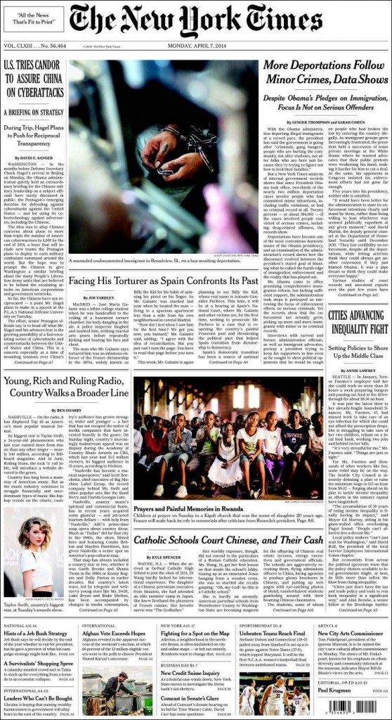 Portada The New York Times Franquismo