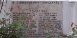 Placa que homenajea al bando franquista en España